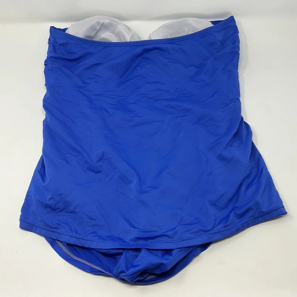 Merona Strapless Blue Swimsuit Dress Bathing Suit Size Medium